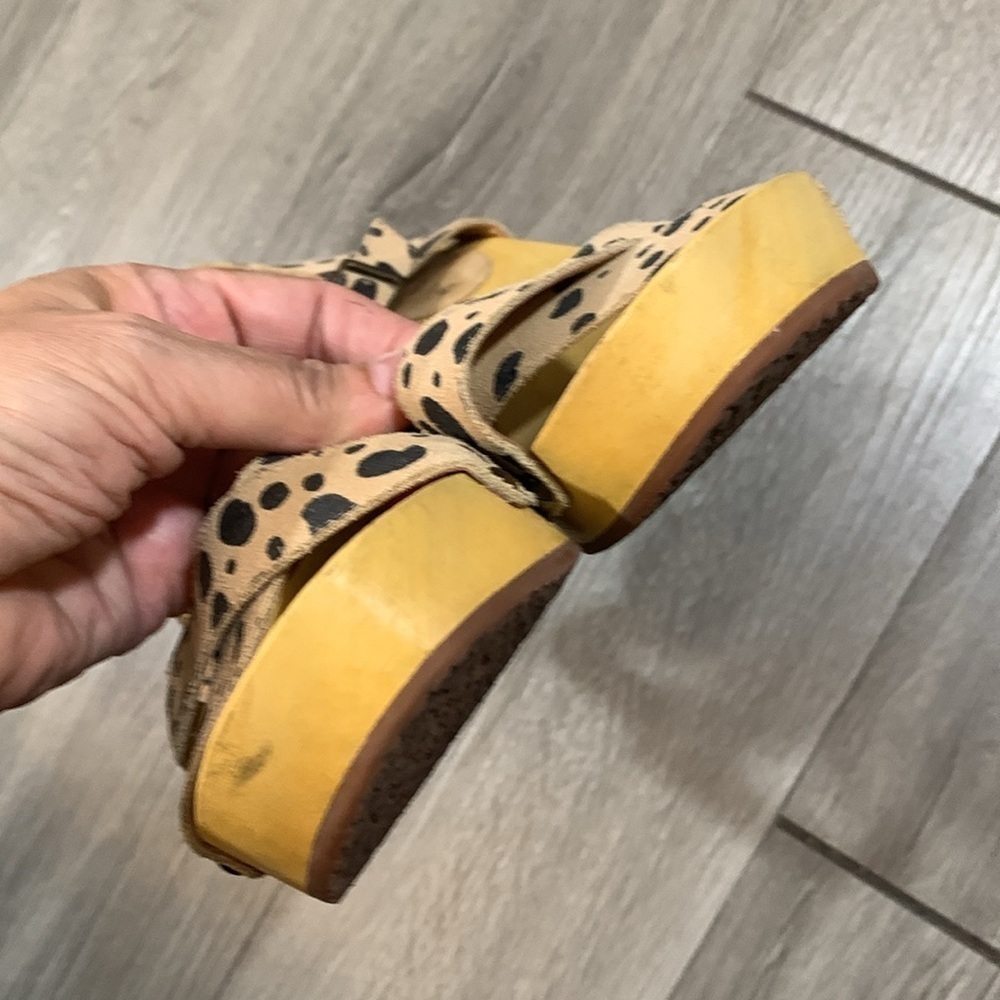 Matisse Animal Print Leather “Jump in” Wood Heel Clogs/Sandals size 9 - Picture 5 of 12